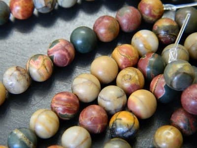 6MM Smooth Round Picasso Stone Jasper Beads -30 Beads Per Order - Thumbnail 9