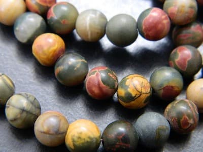 6MM Smooth Round Picasso Stone Jasper Beads -30 Beads Per Order - Thumbnail 7