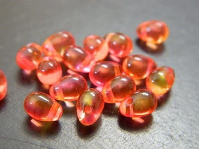 7MM Pink & Yellow Resin Drop Beads - Pink And Yellow Two Toned Resin Drop - Image 1