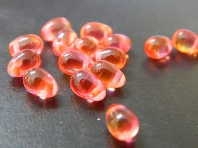 7MM Pink & Yellow Resin Drop Beads - Pink And Yellow Two Toned Resin Drop - Thumbnail 3