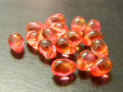 7MM Pink & Yellow Resin Drop Beads - Pink And Yellow Two Toned Resin Drop - Thumbnail 5