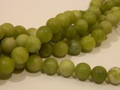 6MM Olive Green Taiwan Jade Beads - Light Green Round Frosted Taiwan Jade Round - Thumbnail 2