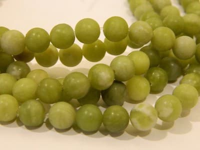 6MM Olive Green Taiwan Jade Beads - Light Green Round Frosted Taiwan Jade Round - Thumbnail 4
