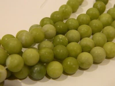6MM Olive Green Taiwan Jade Beads - Light Green Round Frosted Taiwan Jade Round - Thumbnail 6