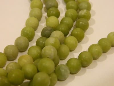 6MM Olive Green Taiwan Jade Beads - Light Green Round Frosted Taiwan Jade Round - Thumbnail 3