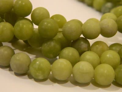 6MM Olive Green Taiwan Jade Beads - Light Green Round Frosted Taiwan Jade Round - Image 1