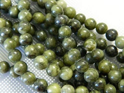 6MM Olive Green Taiwan Jade Beads - Dark Green Taiwan Jade Round 100 Beads - Thumbnail 3