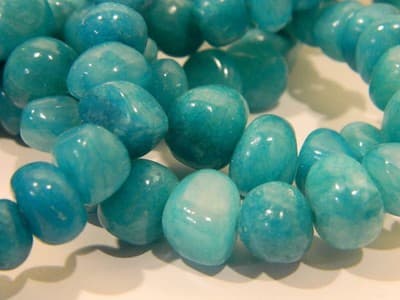 7-10MM Hawaiian Blue Candy Jade Gemstone Pebble Beads - Pebble Nugget Rich - Thumbnail 9