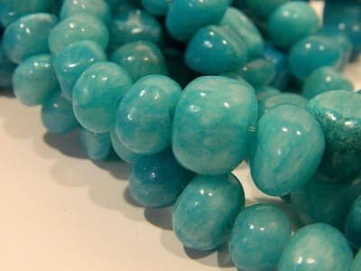 7-10MM Hawaiian Blue Candy Jade Gemstone Pebble Beads - Pebble Nugget Rich - Thumbnail 7