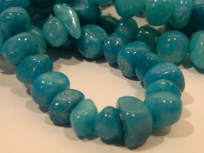 7-10MM Hawaiian Blue Candy Jade Gemstone Pebble Beads - Pebble Nugget Rich - Thumbnail 8