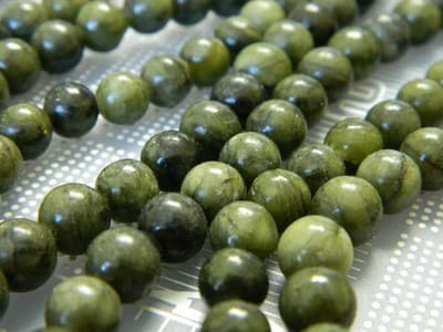 6MM Olive Green Taiwan Jade Beads - Dark Green Taiwan Jade Round 100 Beads - Image 1