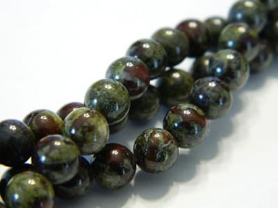 6MM Round Gemstone Dragon Blood Jasper Beads - Green & Red Jasper Gemstone - Image 1