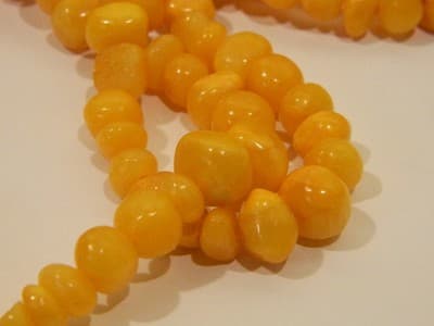 7-10MM Creamsicle Orange Candy Jade Gemstone Pebble Beads - Pebble Nugget Rich - Thumbnail 2
