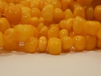 7-10MM Creamsicle Orange Candy Jade Gemstone Pebble Beads - Pebble Nugget Rich - Thumbnail 5