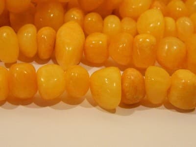 7-10MM Creamsicle Orange Candy Jade Gemstone Pebble Beads - Pebble Nugget Rich - Thumbnail 10