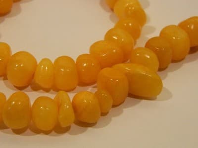 7-10MM Creamsicle Orange Candy Jade Gemstone Pebble Beads - Pebble Nugget Rich - Thumbnail 9