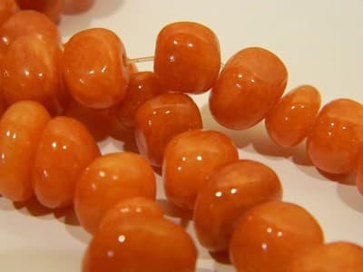 7-10MM Indian Red Candy Jade Gemstone Pebble Beads - Pebble Nugget Rich Color - Thumbnail 2