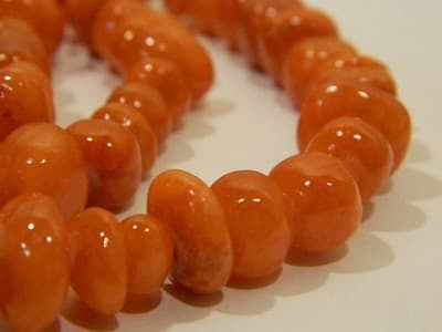 7-10MM Indian Red Candy Jade Gemstone Pebble Beads - Pebble Nugget Rich Color - Thumbnail 3