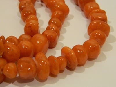 7-10MM Indian Red Candy Jade Gemstone Pebble Beads - Pebble Nugget Rich Color - Thumbnail 6
