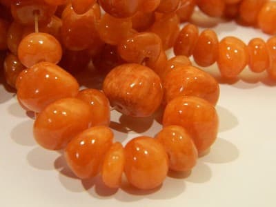 7-10MM Indian Red Candy Jade Gemstone Pebble Beads - Pebble Nugget Rich Color - Thumbnail 5
