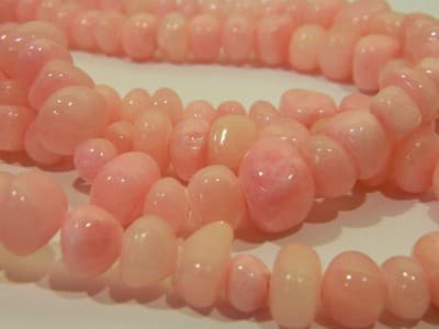 7-10MM Cotton Candy Pink Candy Jade Gemstone Pebble Beads - Pebble Nugget Rich - Image 1