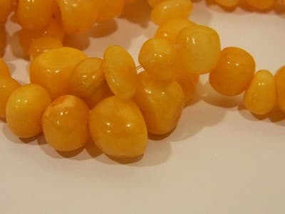 7-10MM Creamsicle Orange Candy Jade Gemstone Pebble Beads - Pebble Nugget Rich - Thumbnail 4