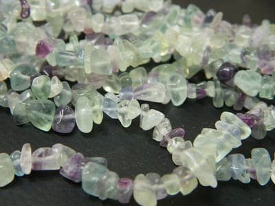 7~12MM Natural Fluorite Gemstone Chips Beads- Purple & Green Fluorite Chip - Thumbnail 5