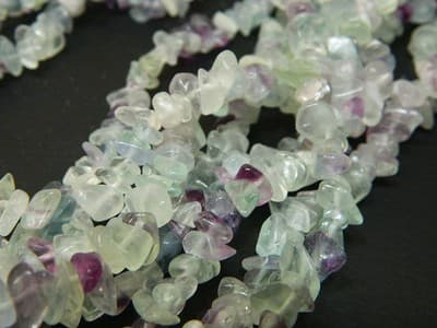 7~12MM Natural Fluorite Gemstone Chips Beads- Purple & Green Fluorite Chip - Thumbnail 4