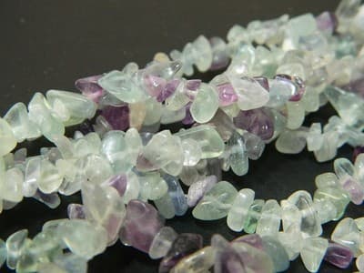 7~12MM Natural Fluorite Gemstone Chips Beads- Purple & Green Fluorite Chip - Thumbnail 7