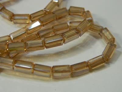 7MM Goldenrod Full Pearl Luster Faceted Rectangular Glass Beads - Golden Glass - Thumbnail 10