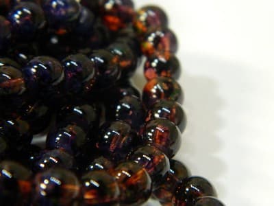 6MM Purple & Brick Red Opalite Glass Beads Round Glass - Thumbnail 7