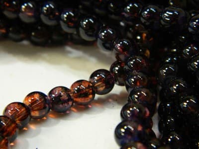 6MM Purple & Brick Red Opalite Glass Beads Round Glass - Thumbnail 5