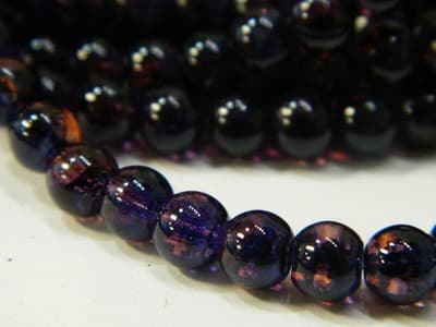 6MM Purple & Brick Red Opalite Glass Beads Round Glass - Thumbnail 8