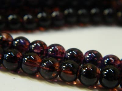 6MM Purple & Brick Red Opalite Glass Beads Round Glass - Thumbnail 10