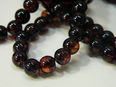 6MM Purple & Brick Red Opalite Glass Beads Round Glass - Thumbnail 4