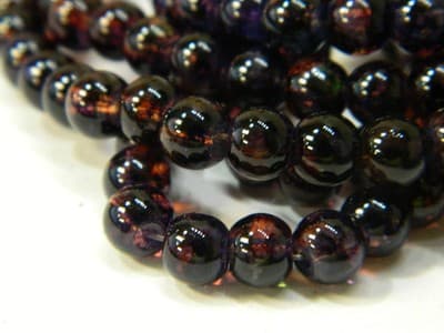 6MM Purple & Brick Red Opalite Glass Beads Round Glass - Thumbnail 9