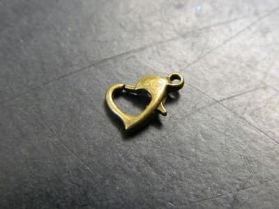 7MM Bronze Tone Heart Lobster Claw Clasps - Antique Bronze Colored Jewelry - Thumbnail 5