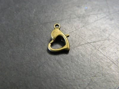 7MM Bronze Tone Heart Lobster Claw Clasps - Antique Bronze Colored Jewelry - Thumbnail 3