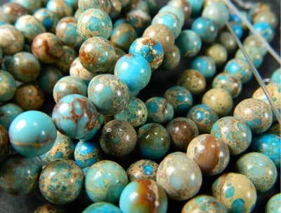 8MM Round Natural Regalite Imperial Jasper Sea Sediment Beads Strands- Round - Thumbnail 2
