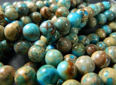 8MM Round Natural Regalite Imperial Jasper Sea Sediment Beads Strands- Round - Thumbnail 3