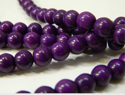 8MM Round Synthetic Indigo Turquoise Beads - Deep Indigo Purple Turquoise - Thumbnail 3