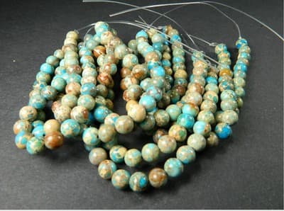 8MM Round Natural Regalite Imperial Jasper Sea Sediment Beads Strands- Round - Image 1