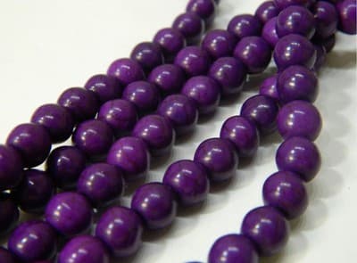 8MM Round Synthetic Indigo Turquoise Beads - Deep Indigo Purple Turquoise - Thumbnail 2