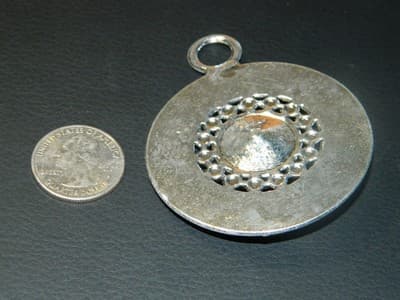 x 73MM Tibetan Style Round Silver Black Acrylic Rhinestone Necklace Pendant - - Thumbnail 9