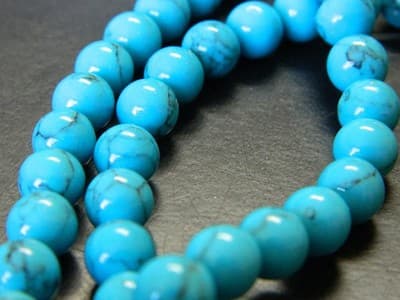 8MM Round Dark Turquoise Gemstone Beads - Turquoise Beads - Gemstone Round - Thumbnail 10