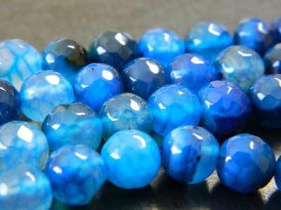 8MM Blue Fire Agate Gemstone Beads - Faceted Natural Fire Agate Stone Beads - - Thumbnail 3