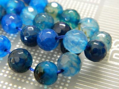 8MM Blue Fire Agate Gemstone Beads - Faceted Natural Fire Agate Stone Beads - - Thumbnail 4