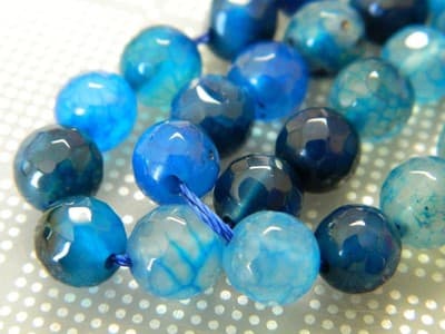 8MM Blue Fire Agate Gemstone Beads - Faceted Natural Fire Agate Stone Beads - - Thumbnail 2