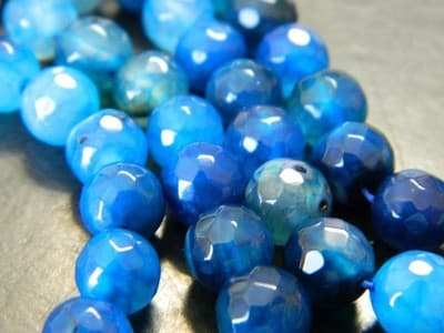 8MM Blue Fire Agate Gemstone Beads - Faceted Natural Fire Agate Stone Beads - - Thumbnail 5