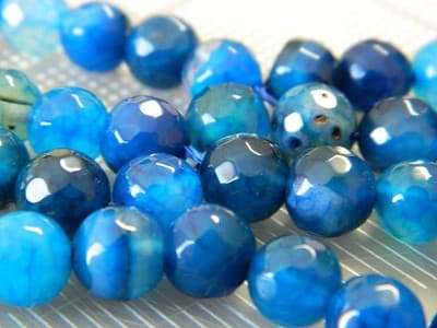 8MM Blue Fire Agate Gemstone Beads - Faceted Natural Fire Agate Stone Beads - - Thumbnail 6